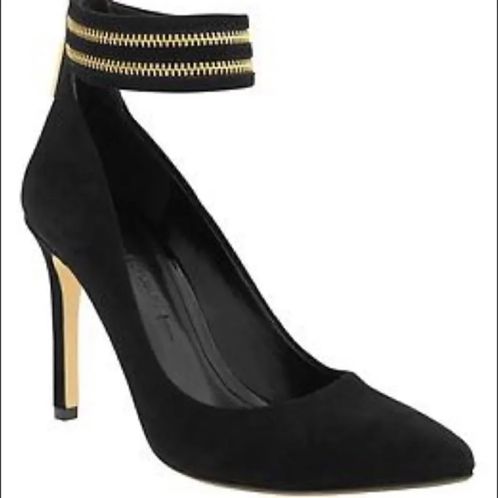 Banana Republic Black Suede Gayle Zip Ankle Heels Size 9